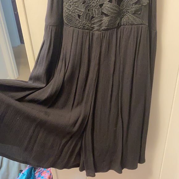 Super cute dark grey/black romper. Loose, comfy, pretty detailing on top - Picture 2 of 4